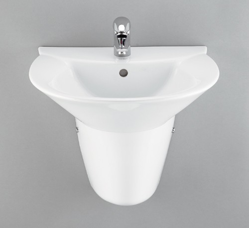 Additional image for 1 Faucet Hole Wall Hung Basin And Semi-Pedestal.