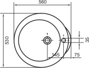 Additional image for 1 Faucet Hole Vanity Basin.