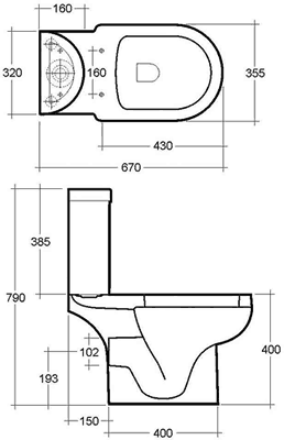 Additional image for 4 Piece Bathroom Suite With 2 Faucet Hole Basin.