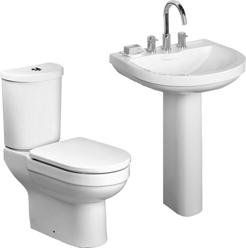 Additional image for 4 Piece Bathroom Suite With 3 Faucet Hole Basin.