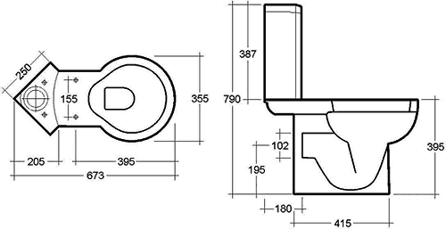 Additional image for 4 Piece Corner Bathroom Suite With 1 Faucet Hole Basin.