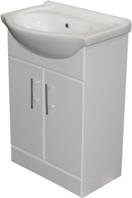 Additional image for 550mm White Vanity Unit, Ceramic Basin, Fully Assembled.