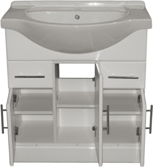 Additional image for 750mm White Vanity Unit, Ceramic Basin, Fully Assembled.