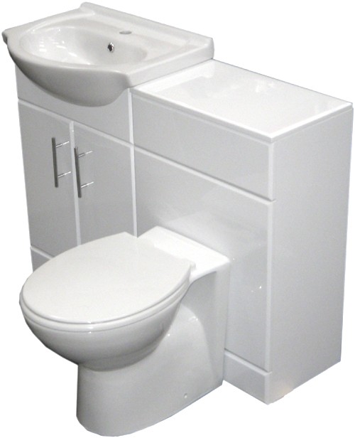 Additional image for Complete Vanity Suite In White, Left Handed. 1025x830x300mm.