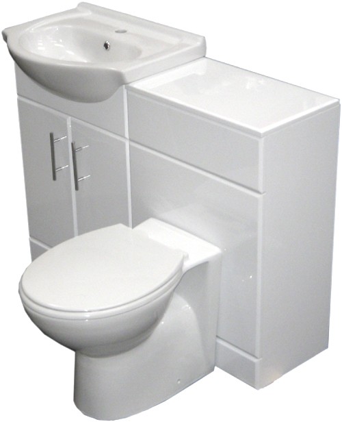 Additional image for Complete Vanity Suite In White, Left Handed. 1125x830x300mm.