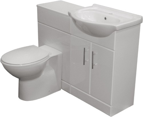 Additional image for Complete Vanity Suite In White, Right Handed. 1125x830x300mm.