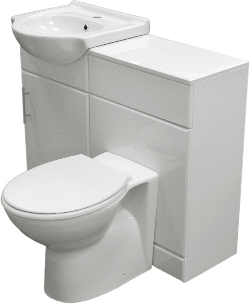 Additional image for Complete Vanity Suite In White, Left Handed. 925x830x300mm.