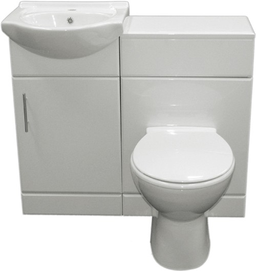 Additional image for Complete Vanity Suite In White, Left Handed. 925x830x300mm.