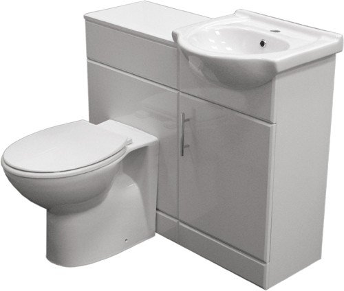 Additional image for Complete Vanity Suite In White, Right Handed. 925x830x300mm.