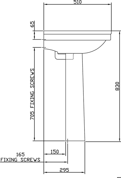 Additional image for 4 Piece Bathroom Suite With Toilet, Seat & 655mm Basin.