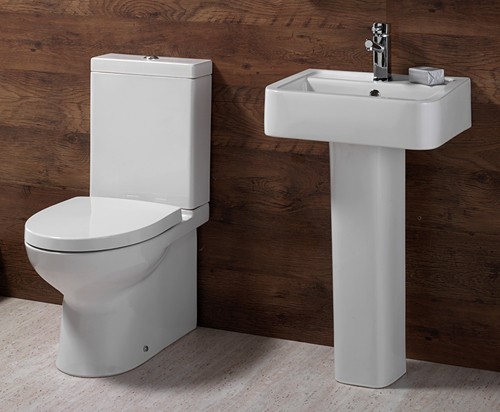 Additional image for 4 Piece Bathroom Suite. Toilet, Soft Close Seat, 51cm Basin.