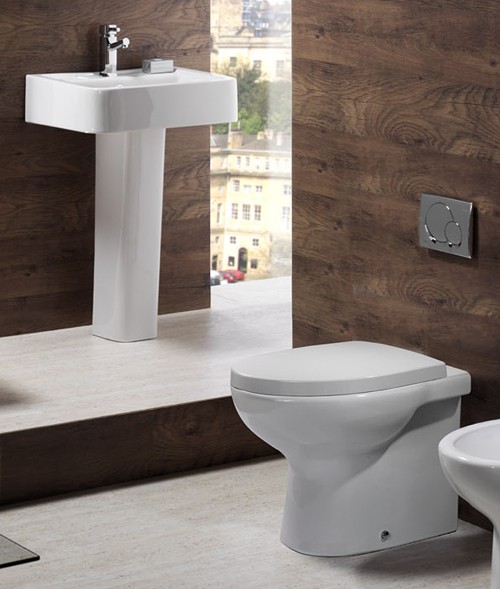 Additional image for 3 Piece Bathroom Suite, Back To Wall Toilet Pan, 51cm Basin.