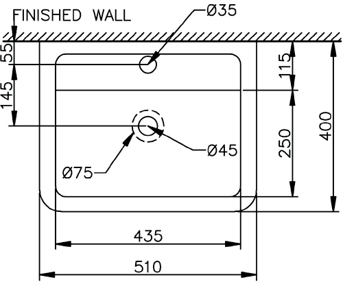 Additional image for 3 Piece Bathroom Suite, Back To Wall Toilet Pan, 51cm Basin.