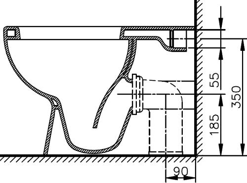 Additional image for 3 Piece Bathroom Suite, Back To Wall Toilet Pan, 51cm Basin.