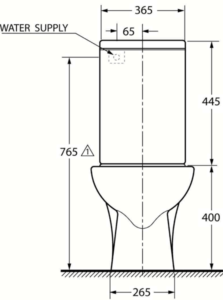 Additional image for Modern Toilet, Push Flush Cistern & Soft Close Seat.