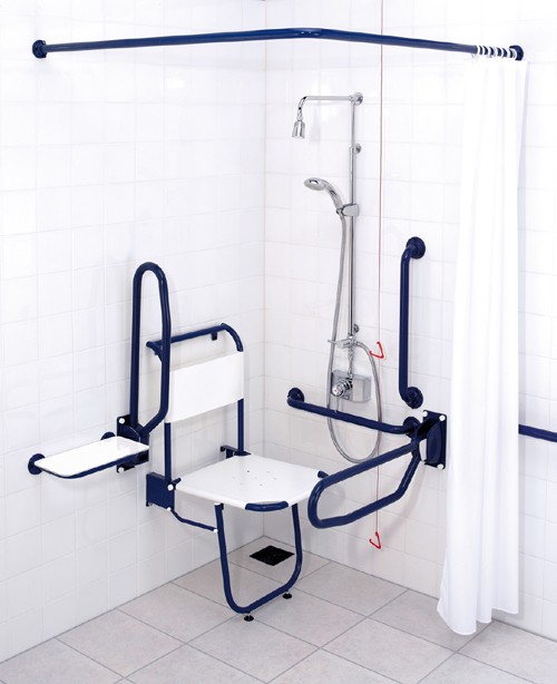 Additional image for Shower Pack With Blue Grab Rails.