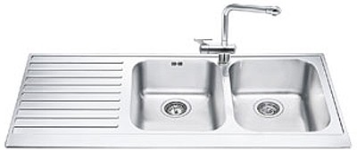 Additional image for 2.0 Bowl Stainless Steel Kitchen Sink With Left Hand Drainer.