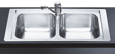 Additional image for 2.0 Bowl Stainless Steel Low Profile Inset Kitchen Sink.