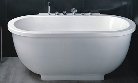 Additional image for Freestanding Back to Wall Whirlpool Bath. 1800x950mm.