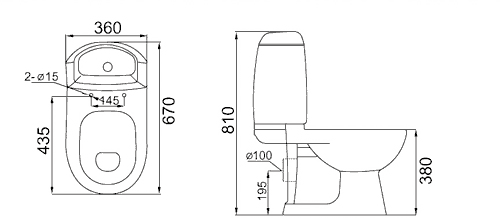 Additional image for Modern Comet four piece bathroom suite with 1 faucet hole basin.