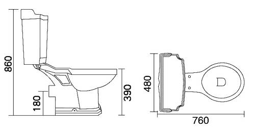 Additional image for Traditional four piece bathroom suite with 1 faucet hole basin.