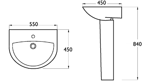 Additional image for Modern value four piece bathroom suite with 1 faucet hole basin.