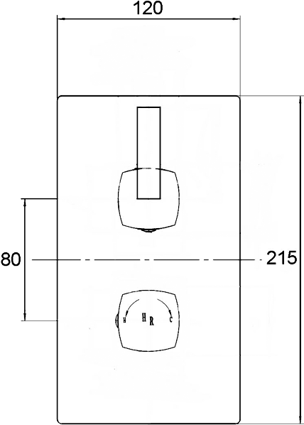 Additional image for Twin Concealed Thermostatic Shower Valve & Fixed Head.