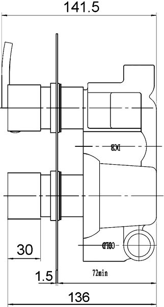 Additional image for Twin Concealed Thermostatic Shower Valve & Fixed Head.