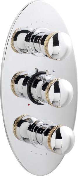 Additional image for Triple concealed thermostatic shower valve (chrome/gold)