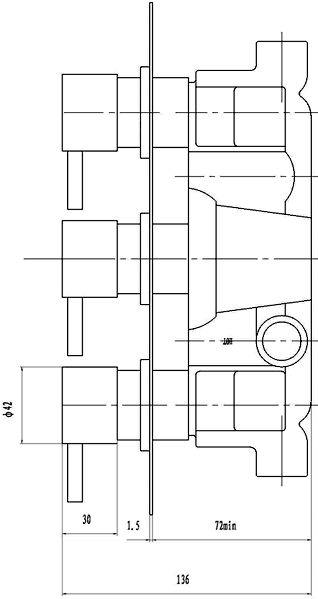 Additional image for Triple Concealed Thermostatic Shower Valve.