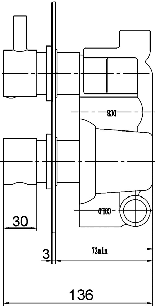 Additional image for Twin concealed thermostatic shower valve with diverter