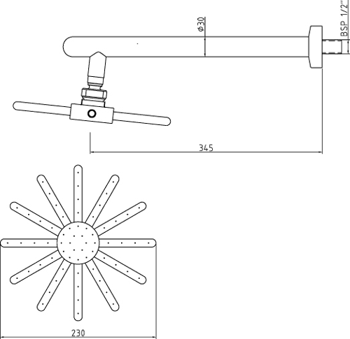 Additional image for 3/4" Twin Thermostatic Shower Valve, Diverter, Head & Jets.