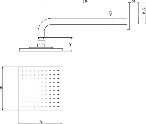 Additional image for Twin Thermostatic Shower Valve, Diverter, Head & Slide Rail.