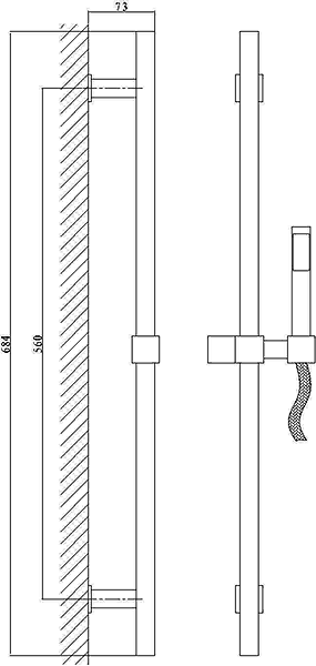 Additional image for Twin Thermostatic Shower Valve, Diverter, Head & Slide Rail.