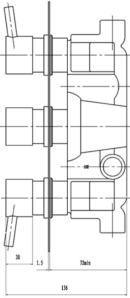 Additional image for Triple concealed thermostatic shower valve.