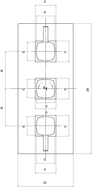 Additional image for Triple concealed thermostatic shower valve.