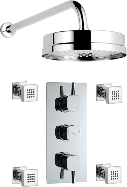 Additional image for Triple Thermostatic Shower Valve, Head & Jets.