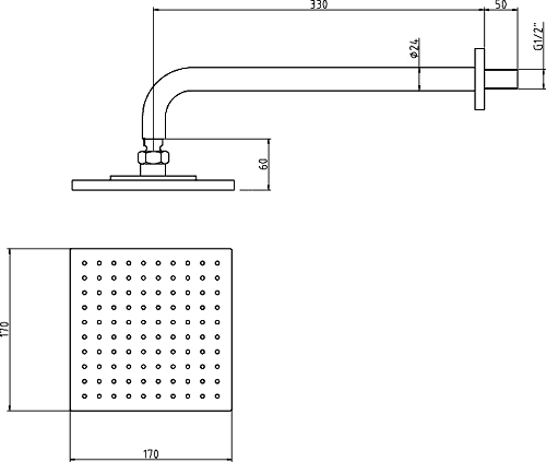 Additional image for Triple Concealed Thermostatic Shower Valve, Head & Jets.