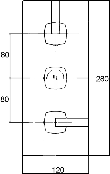 Additional image for Triple Thermostatic Shower Valve, Spout, Head & Slide Rail Kit.