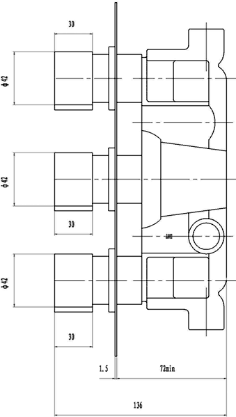 Additional image for Triple Concealed Thermostatic Shower Valve.