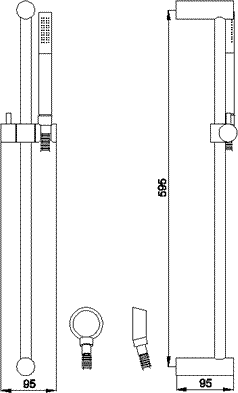 Additional image for Dual Thermostatic Shower Valve, Slide Rail Kit & Handset.