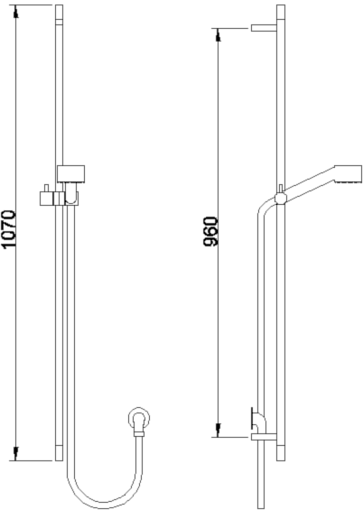 Additional image for Manual Concealed Shower Valve & Slide Rail Kit (Chrome).