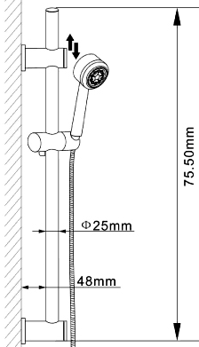 Additional image for Manual Concealed Shower Valve & Adjustable Slide Rail Kit.