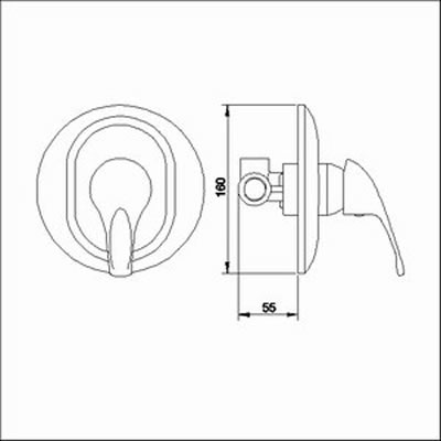 Additional image for Concealed manual single lever shower valve.