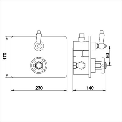 Additional image for 3/4" Twin Thermostatic Shower Valve (Gold)