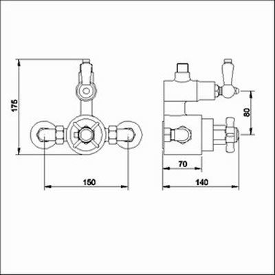 Additional image for Twin Exposed Shower Valve (Gold, Special Order)