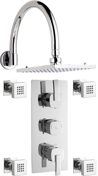 Additional image for Triple Thermostatic Shower Valve, Head & Jets.