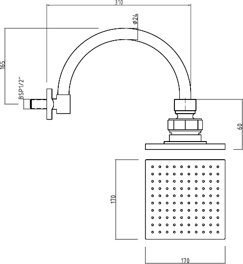 Additional image for Triple Thermostatic Shower Valve, Head & Jets.