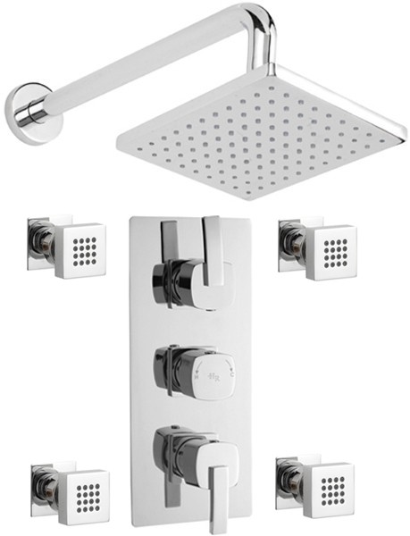 Additional image for Triple Thermostatic Shower Valve, Head & Jets.