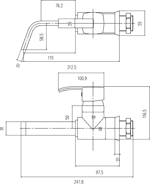 Additional image for Single Lever 1 Faucet Hole Wall Mounted Basin Faucet.